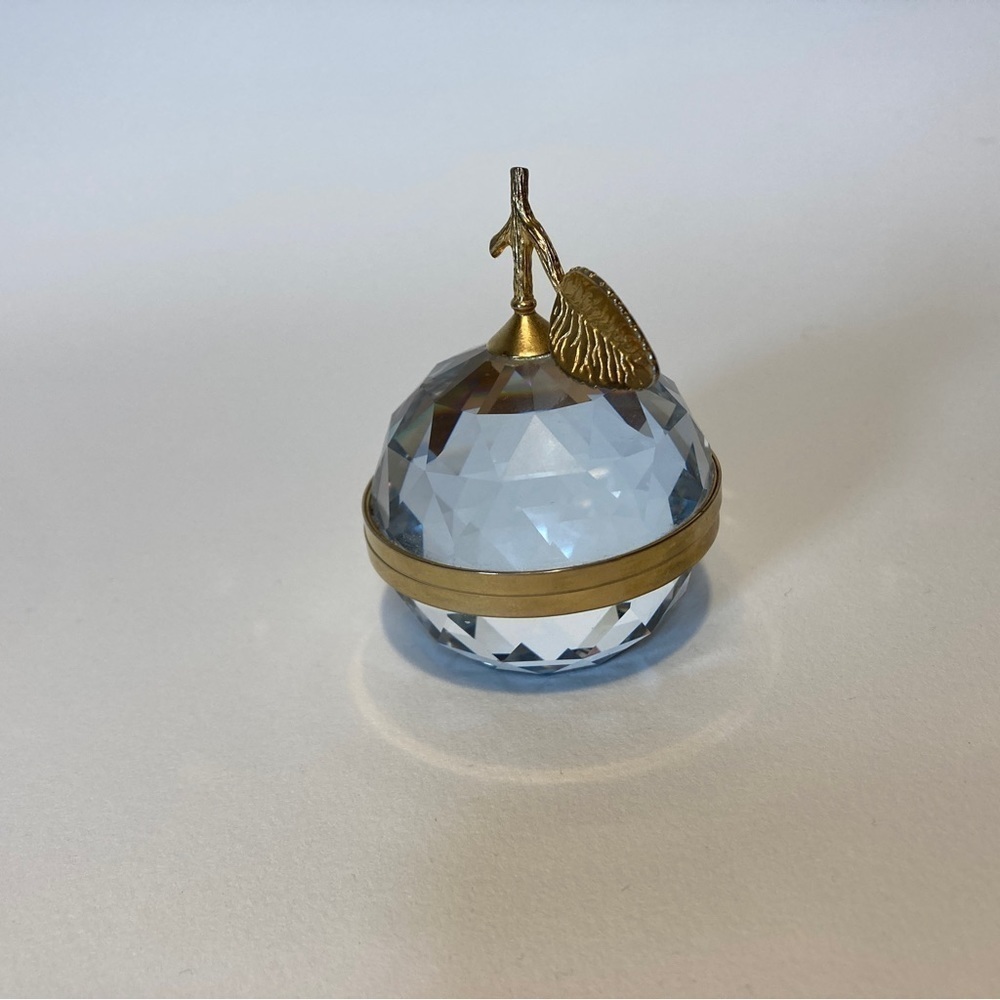 Genuine Swarovski Crystal Apple Mirror w/ Gold Leaf Signed Opens - Picture 3 of 8